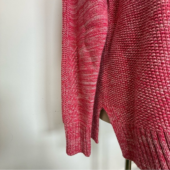 GAP 100% Cotton Misty Rose Marled Sweater Split Hem Women’s Size Medium - Picture 6 of 9